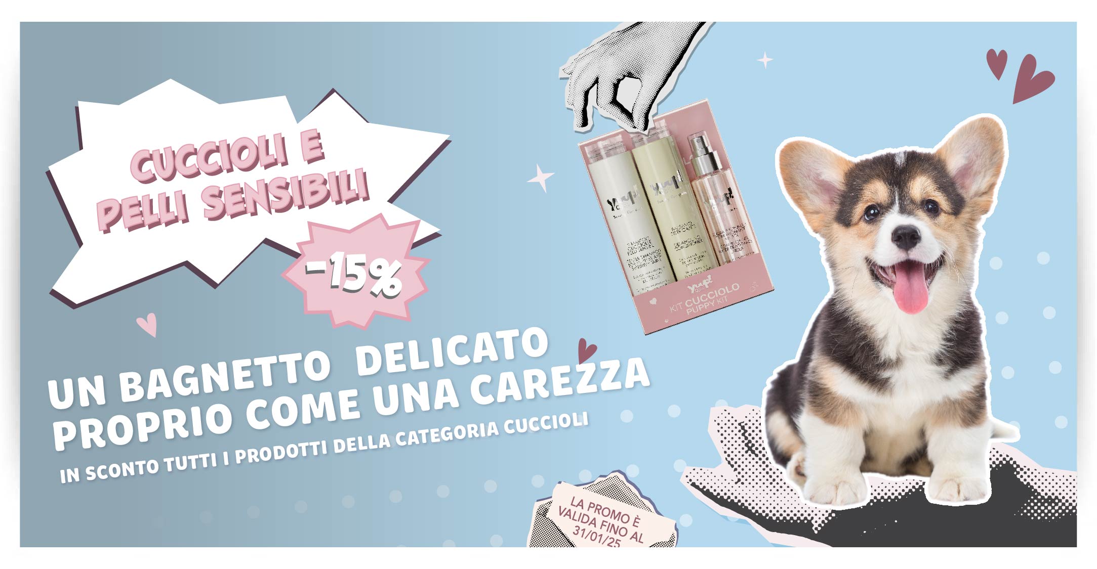 15% sconto Cuccioli e pelli sensibili